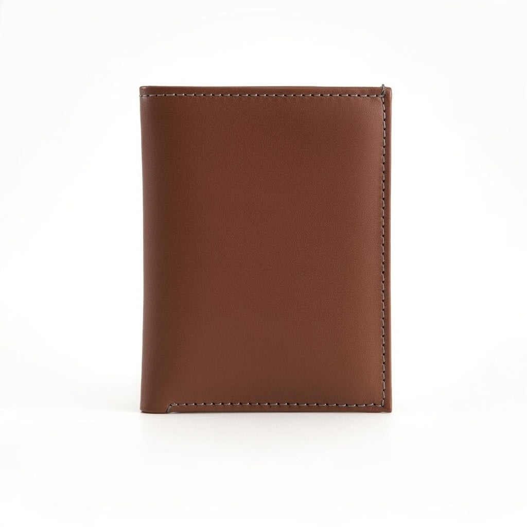 Cartera de cuero color canela