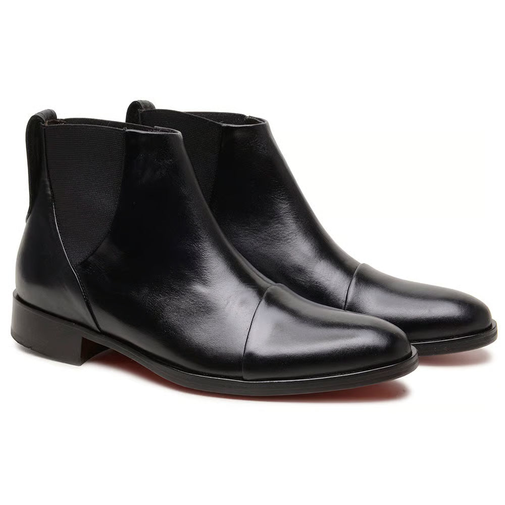 Bota Viena de cuero negro para hombre