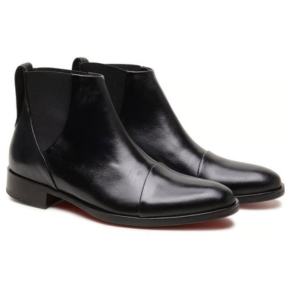 Bota Viena de cuero negro para hombre