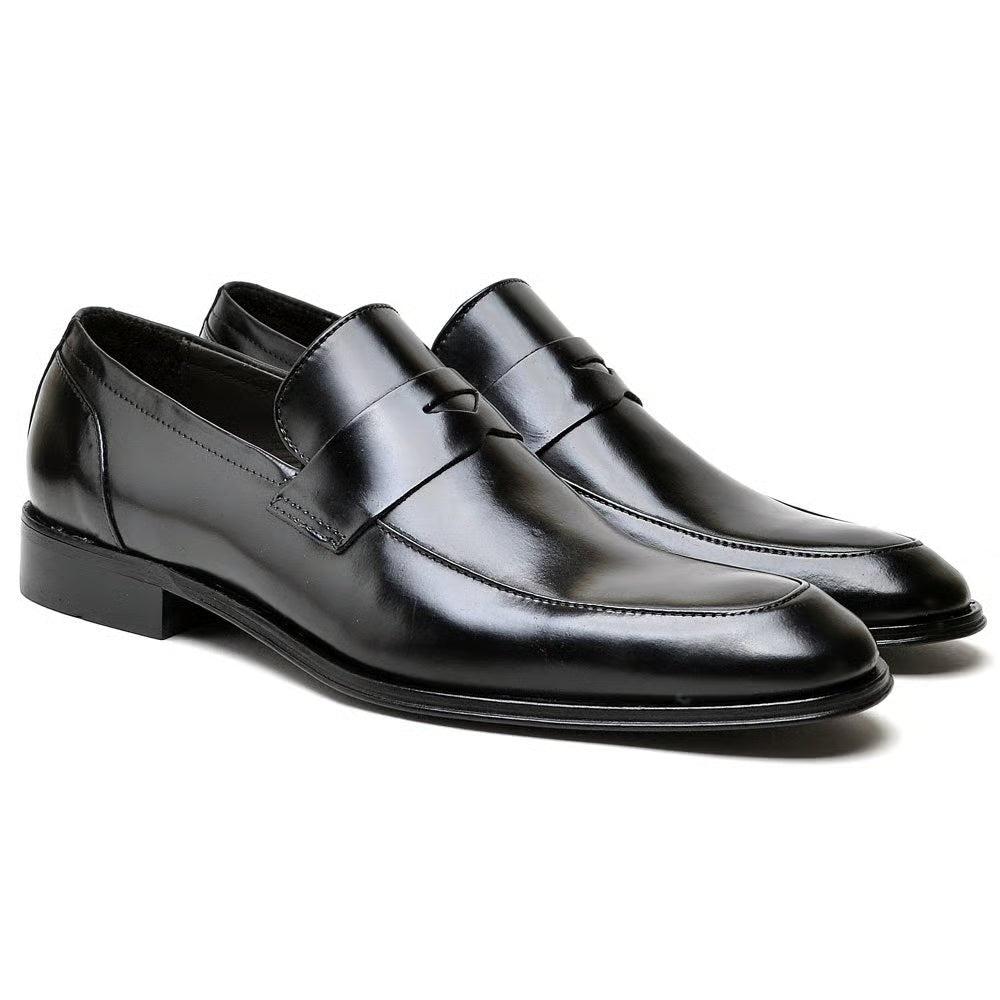 Mocasín de cuero negro para hombre