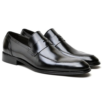 Mocasín de cuero negro para hombre