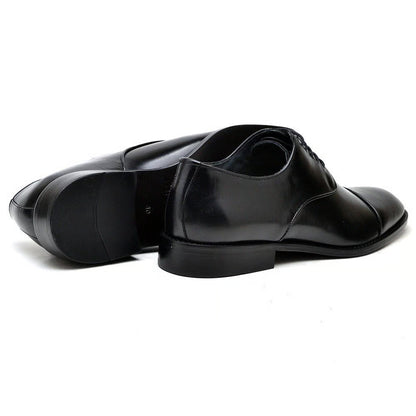 Zapatos de vestir Oxford de cuero negro para hombre