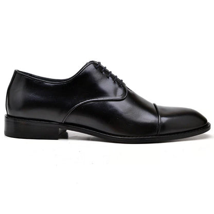 Zapatos de vestir Oxford de cuero negro para hombre