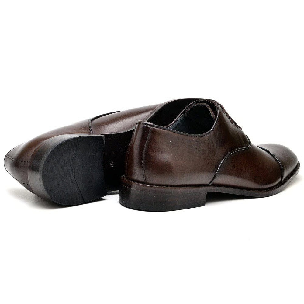 Zapatos de vestir Oxford de piel para hombre, color marrón