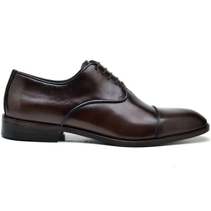 Zapatos de vestir Oxford de piel para hombre, color marrón